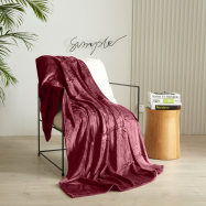 TH ПЛЕД ФЛАНЕЛЬ, 240ГСМ, 200X220СМ : БОРДО - Фото