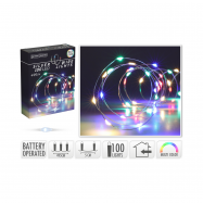 Гірлянда внутрішня 100 світлодіодних лампочок різнокольорова 505 см - Фото