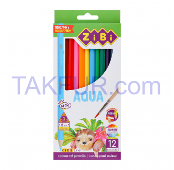 Карандаши Zibi Kids Line Aqua №ZB.2475 цветные 12шт/уп - Фото