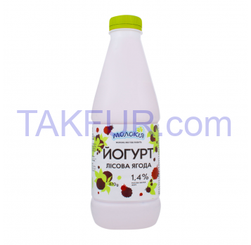Йогурт Молокія Лесная ягода питьевой 1.4% 870г - Фото