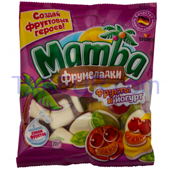 Мармелад Mamba Фрумеладки Фрукты и йогурт жевательный 72г - Фото