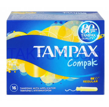 Тампоны Tampax Compak Regular гигиенические с апплик 16шт - Фото