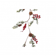 Горщик з гілкою з ягодами, шишками в асортименті 125см - Фото