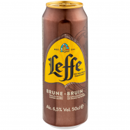 Пиво Leffe Brune темное пастеризованное 6,5% 0,5л ж/б - Фото