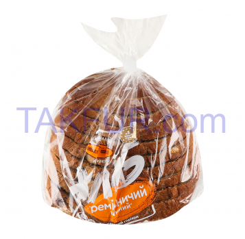 Хлеб Київхліб Ремесленный темный половинка в нарезке 350г - Фото