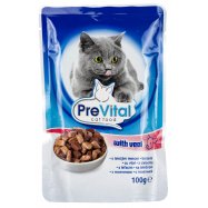 Корм PreVital с телятиной консерв д/взр кошек полноцен 100г - Фото