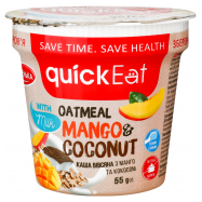 Каша Жменька Quick Eat овсяная с манго и кокосом 55г - Фото