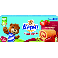 Мінірулети Барні бісквітні з полуничною начинкою 150г - Фото