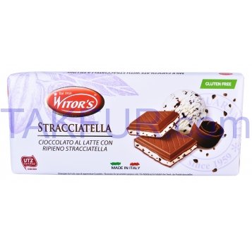 Шоколад Witor`s Stracciatella молочний з крем начинкою 100г - Фото