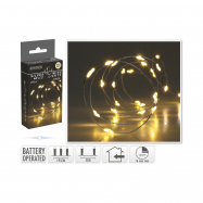 Гірлянда внутрішня 40 світлодіодних лампочок теплий білий колір 205 см - Фото