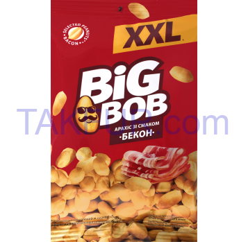Арахис Big Bob XXL со вкусом бекона жареный соленый 170г - Фото