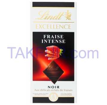 Шоколад Lindt Excellence темный со вкусом клубники 100г - Фото