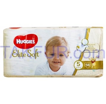 Подгузники Huggies Elite Soft 5 разм для детей 12-22кг 56шт - Фото