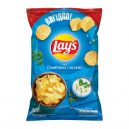 Чипсы Lay`s картофельные со вкусом сметаны и зелени 170г - Фото