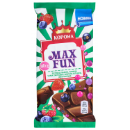 Шоколад Корона Max Fun мол ягоды, взрывная карамель 160г - Фото