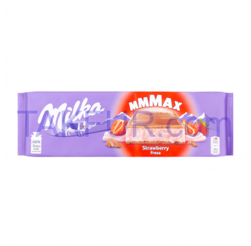 Шоколад Milka Strawberry молочный с кремовой начинкой 300г - Фото