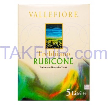 Вино Vallefiore Треббиано Рубикон сухое белое 11% 5л. - Фото