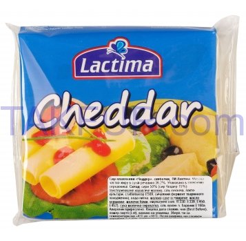 Сыр Lactima Чеддер плавленый ломтики 36,2% 16,25г*8шт 130г - Фото