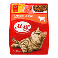 Корм сухой Мяу! Вкусное мяско для взрослых котов 300г - Фото