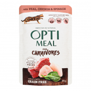 Корм влажный Optimeal с телятиной+куриным филе для котов 85г - Фото