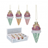 Прикраса новорічна ялинкова у формі морозива 40X85 мм - Фото