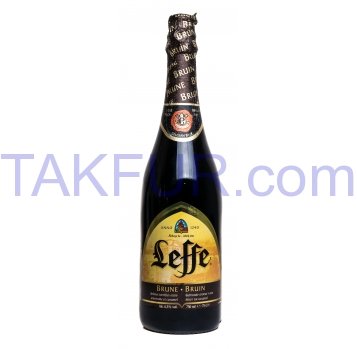 Пиво Leffe Brune темное пастеризованное стекл бут 6,5% 750мл - Фото