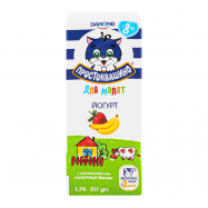 Йогурт Простоквашино для малят Клубника-банан 2.5% 207г - Фото