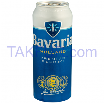 Пиво Bavaria Premium светлое фильтрованное 5% 0,5л ж/б - Фото