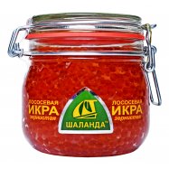 Икра лососевая Шаланда зернистая соленая 600г - Фото