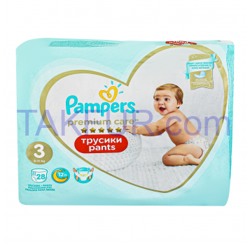 Подгузники Pampers Premium care 3 для детей 6-11кг 28шт/уп - Фото