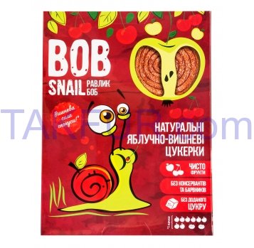 Конфеты Bob Snail натуральные яблочно-вишневые 120г - Фото