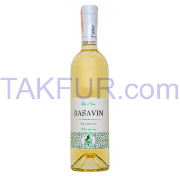 Вино Basavin Совиньон сухое белое 11% 0,75л - Фото