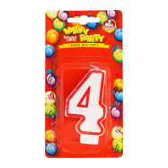 Свеча-цифра Помічниця Happy Party №P52-618/4 для торта 1шт - Фото