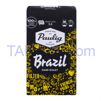 Кофе Paulig Brazil Dark Roast натурал жареный молотый 450г - Фото