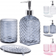 Дозатор стакан 400мл 78X78X100мм та підставка для мила 150X150X100мм - Фото