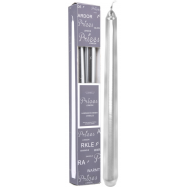 Набір свічок столових 2 штуки срібний колір 250мм - Фото