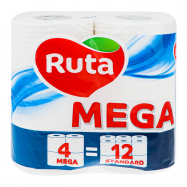 Бумага туалетная Ruta Mega 2-х слойная 4шт/уп - Фото