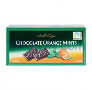 Шоколад Maitre Truffout Orange Mints черный 200г - Фото