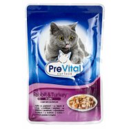 Корм PreVital с мясом крол/инд в желе д/взр кошек 100г - Фото