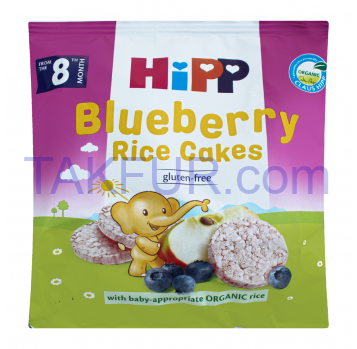 Хлебцы Hipp Черника-яблоко рисовые органические д/детей 30г - Фото