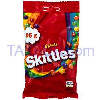 Драже жевательные в разноцветной сахарной оболочке Фрукты Skittles му 2х47.5г - Фото