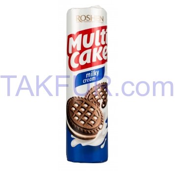 Печенье Roshen Multicake сахарное с молоч/крем начинкой 180г - Фото