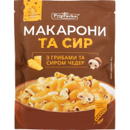 Макароны Pripravka с грибами и сыром Чеддер 150г - Фото