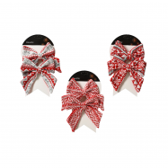 Набір прикрас Бант червоний 2шт - Фото