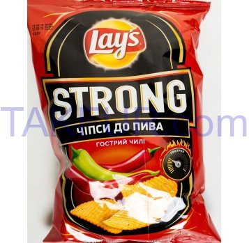 Чипсы Lay`s Strong картофельные к пиву вкус чили и лайм 120г - Фото