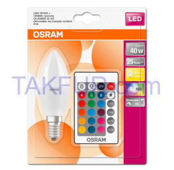 OSRAM ЛАМП LED+ПУЛЬТ B40 5,5W E14 - Фото
