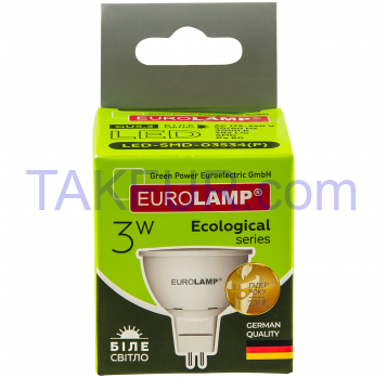 Лампа Eurolamp LED ЕКО серія -D SMD MR16 3W GU5,3 4000K 1шт - Фото
