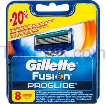 Кассеты для бритья Gillette Fusion ProGlide сменные 8шт - Фото