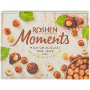 Конфеты шоколадные Roshen Moments с целым фундуком 116г - Фото