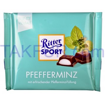 Шоколад Ritter Sport Pfefferminz темный со вкусом мяты 100г - Фото